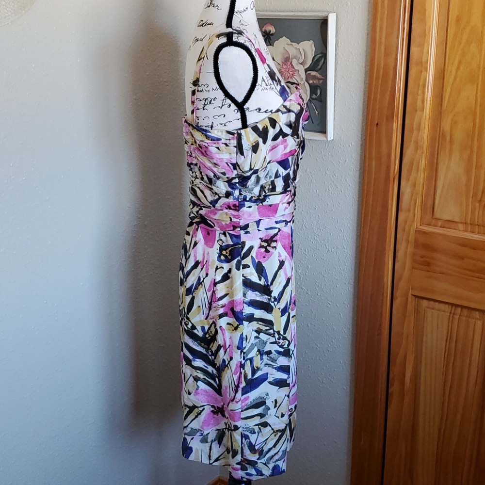 Banana Republic 100% Silk Floral Knotted Dress Size 12 - Picture 3 of 9